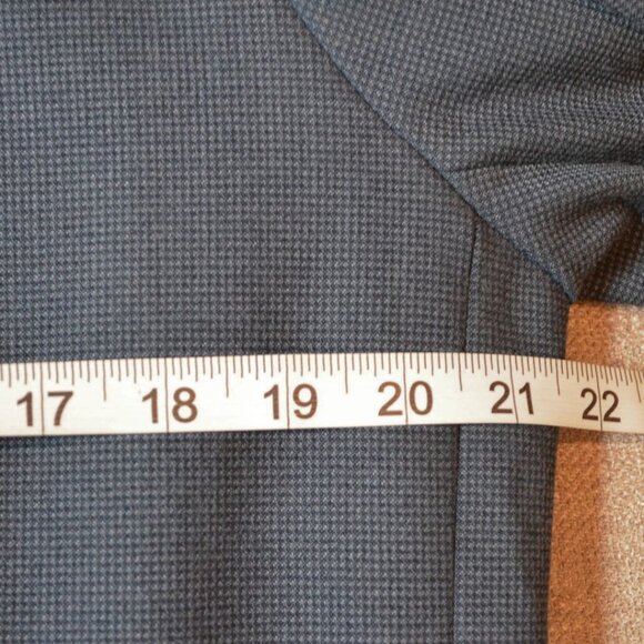 LOFT Outlet Notch Collar Blue Black Herringbone Blazer Jacket Office Workwear - Picture 9 of 12